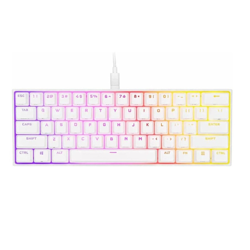 Teclado Corsair K65 RGB Mini 60% Mecanico Cherry MX Speed White