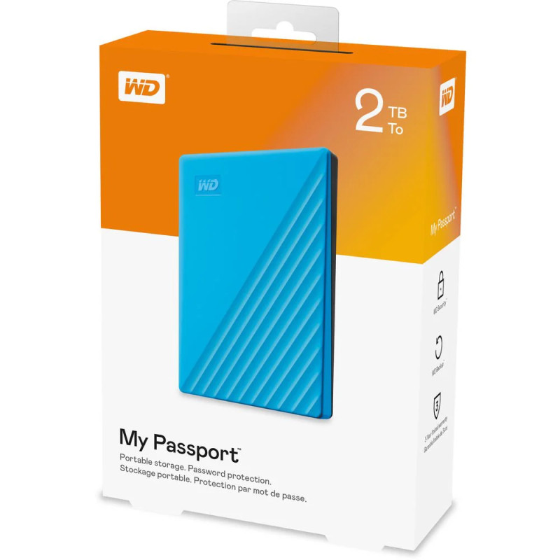 Disco duro portatil WD My Passport 2TB USB 3.2 Azul