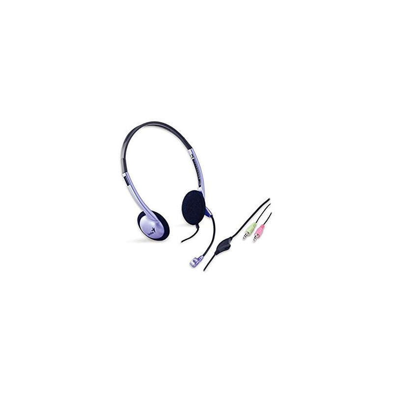 AURICULAR C/MICROFONO GENIUS HS-02B CONTROL VOLUMEN + SINGLE JACK