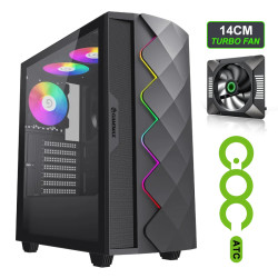 GABINETE GAMEMAX DIAMOND CP BK 4*FAN ARGB ATX