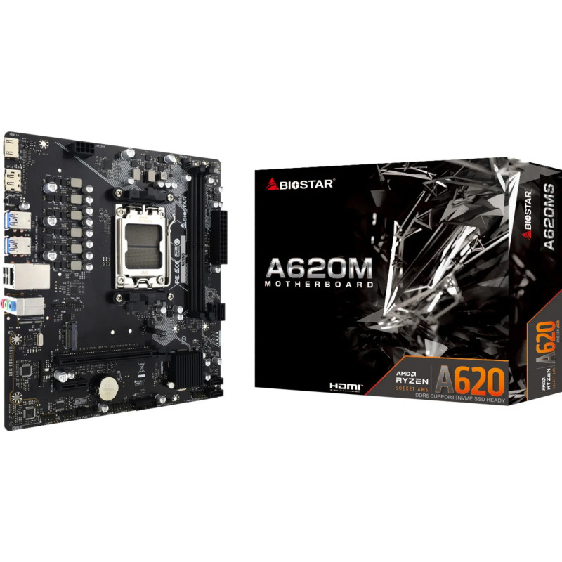MOTHERBOARD BIOSTAR AM5 A620MS DDR5 BOX M-ATX