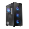 GABINETE MLOGIX OBSIDIAN RGB FAN SIN FUENTE