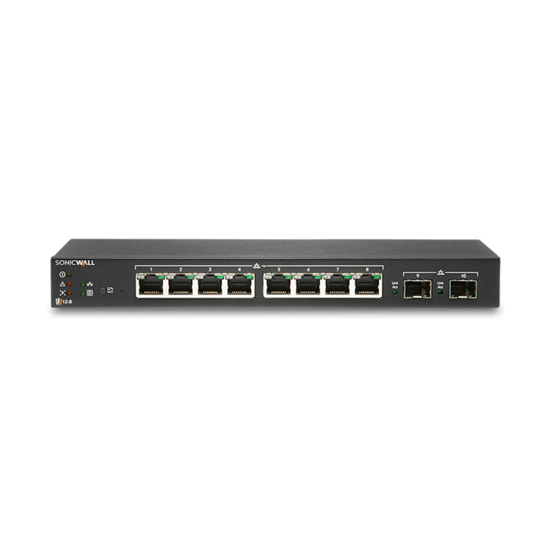 Switch SonicWall SWS12-8: 8 GbE + 2 SFP, Wireless Net. Management, Sup. 3 Años