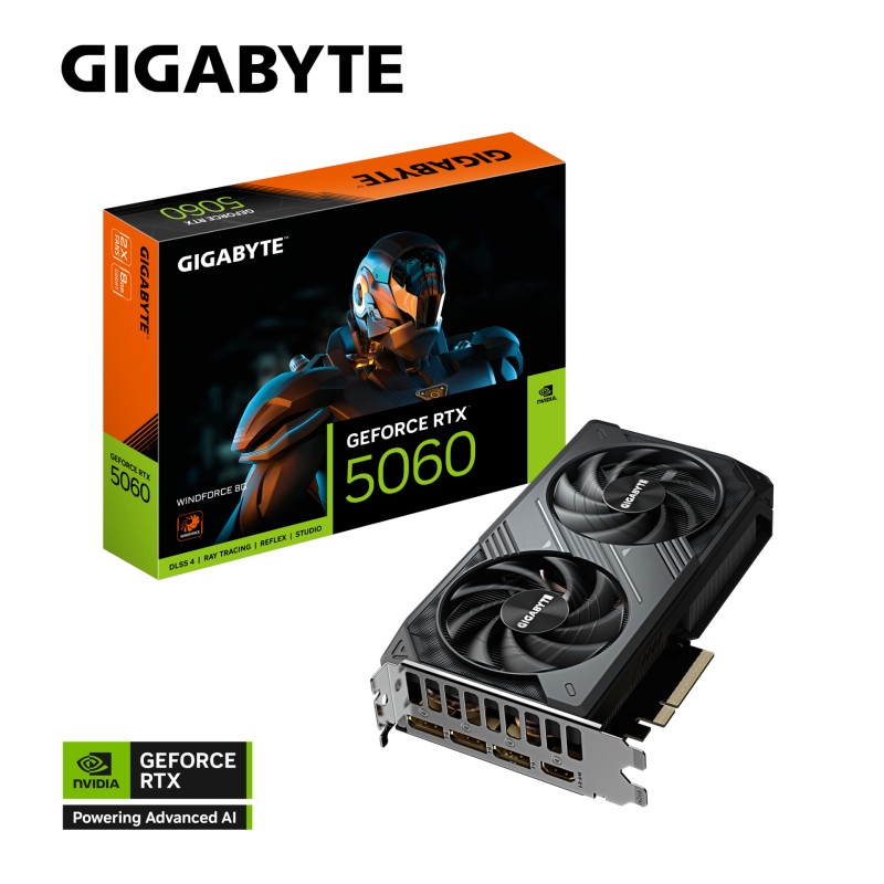 Placa de Video Gigabyte RTX 5060 Windforce OC 8G