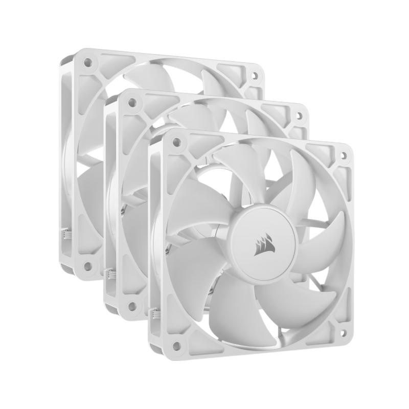 COOLER  FAN CORSAIR RS120 120MM PWM 25MM FAN WHITE PACK X3
