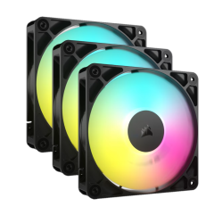 COOLER  FAN CORSAIR RS120 ARGB 120MM BLACK PACK X3