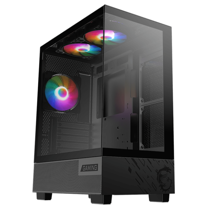 GABINETE MSI PAG PANO M110A MID-TOWER TG X2 RGB FAN X3 BLACK