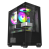 GABINETE RAPTOR NOVA PRIME TG X2 MID-TOWER RGB FAN X3 BLACK