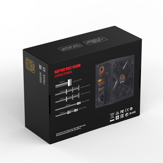Fuente Raptor Volt 650W 80 Plus Bronze