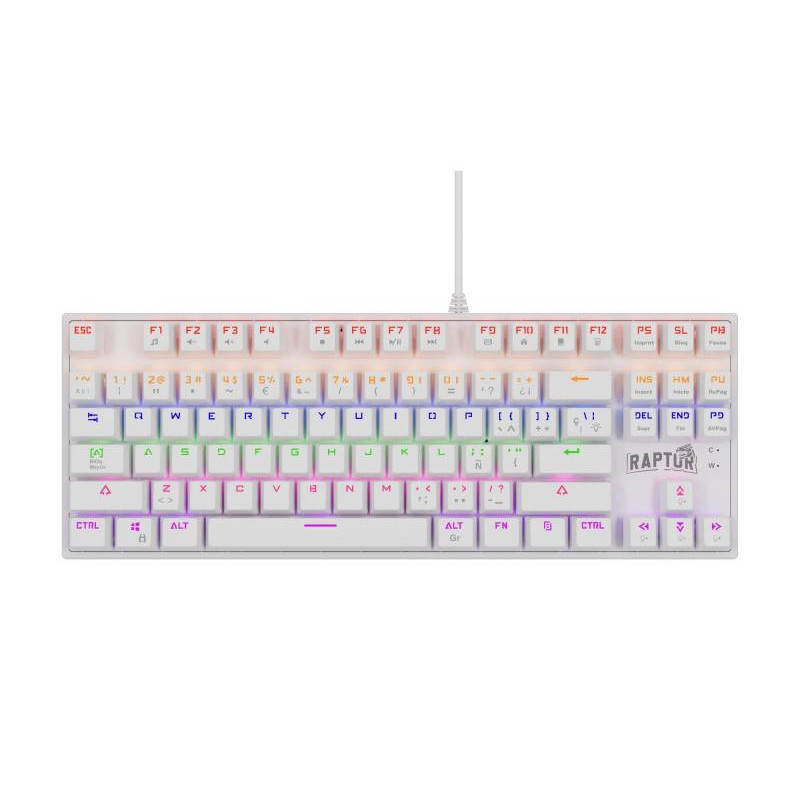 Teclado Gamer Raptor Fireclaw M87 Mecanico Retroiluminado Switch Red Outemu White