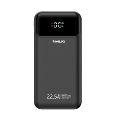 Power Bank Kelyx Slim 20000 mHa Type-C+USB+Lightning Fast Charge 22.5W Black