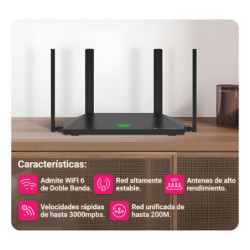 Router Wifi 6 Doble Banda 3 Gbps 4 Antena Ezviz Rt1ax3000