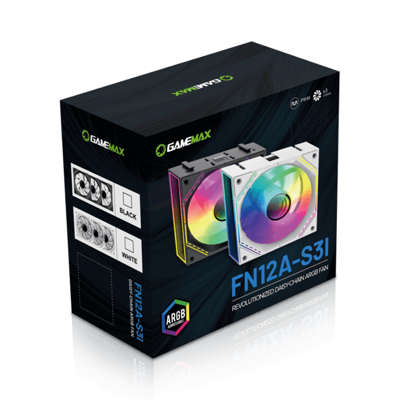 Fan Gamemax P/Gab 3X120Mm Argb Magnetico