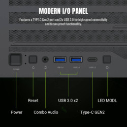 Gabinete Gamemax Leader 2 Bk 4*Fan E-Atx