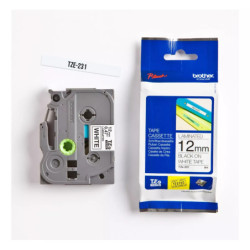 Cinta Laminada Brother Tze-S231 12Mm Negro/Blanco Adhesivo Extra Fuerte
