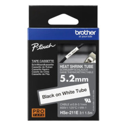 Cinta P/Rotuladora Termoc Brother 5.2Mm Blanco/Negro