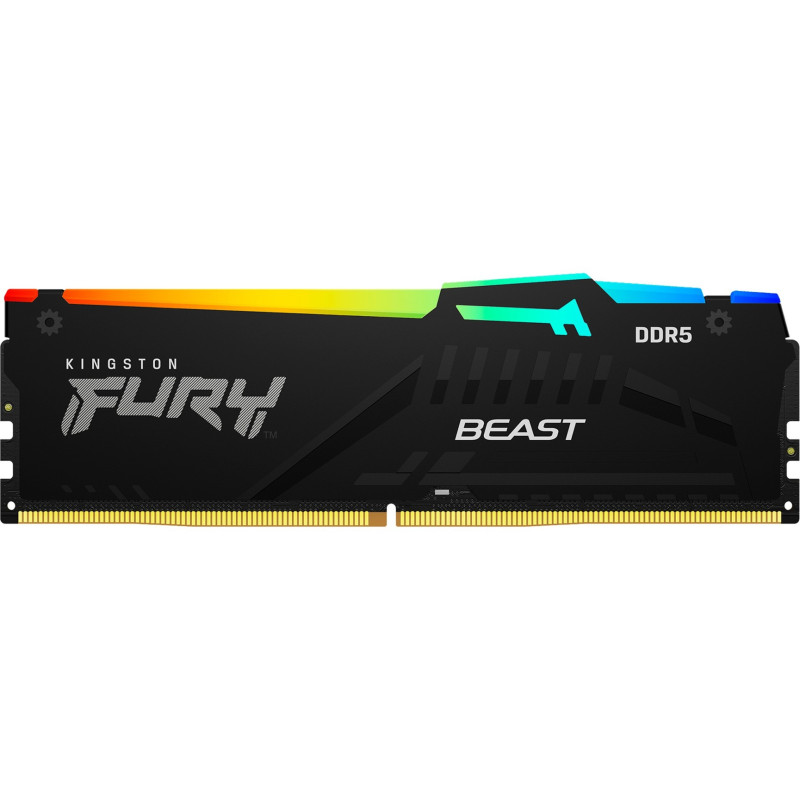 Memoria Ddr5 16Gb Kingston 6000Mhz Fury Beast Black Rgb