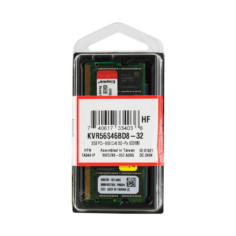 Memoria Ram Sodimm Ddr5 32Gb Kingston 5600Mhz