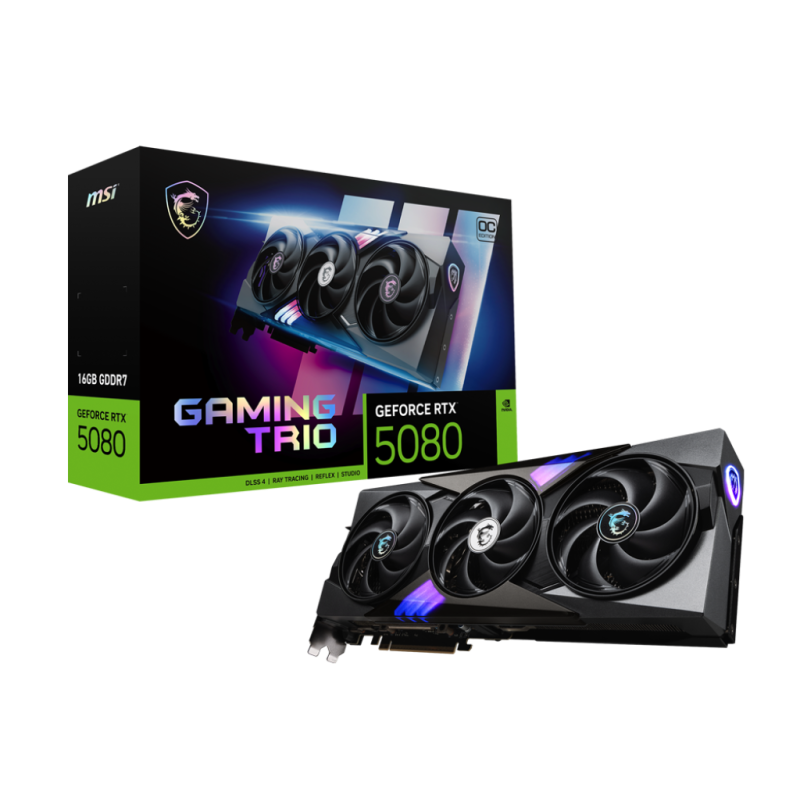Placa De Video 16Gb Rtx 5080 Msi Gaming Trio Gddr7
