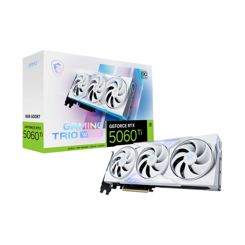 Placa De Video 8Gb Rtx 5060 Ti Msi Gaming Trio Oc White