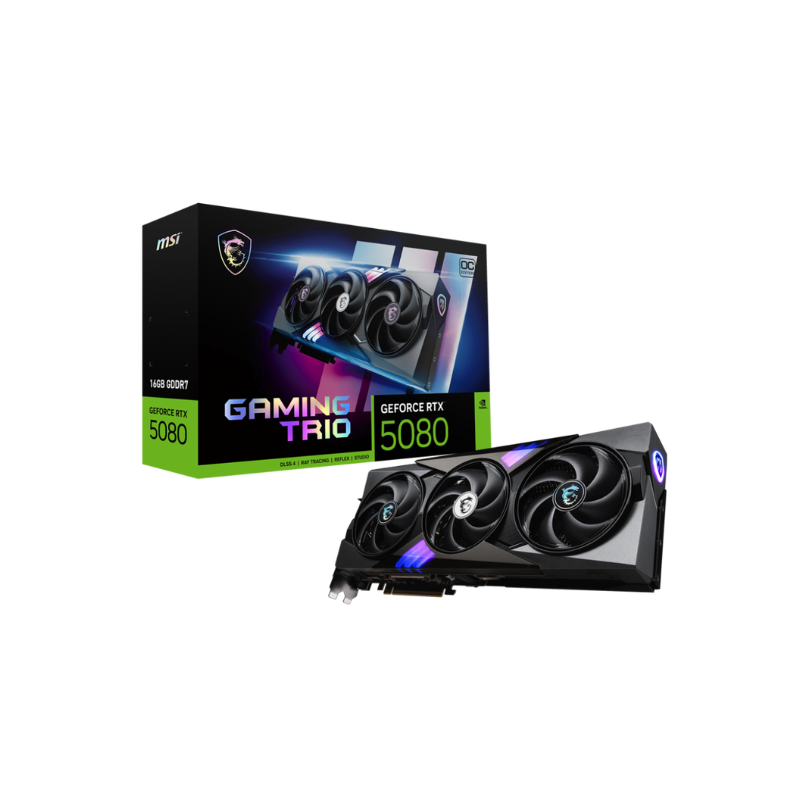 PLACA DE VIDEO MSI GeForce RTX 5080 GAMING TRIO OC 16G
