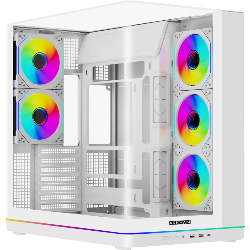 Gabinete Arkham Boreal Blanco 5 Fan Argb Atx