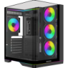 Gabinete Atx Arkham Rakun 4 Fans Argb Negro