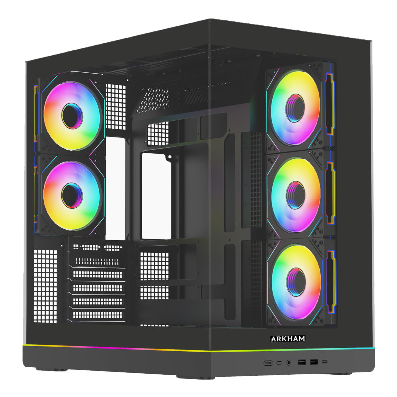 Gabinete Atx Arkham Rascal 5 Ventiladores Argb