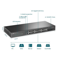 Switch 24P Tp-Link Omada Sg3428Xmpp Adm 4 Sfp