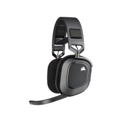 Auricular gaming Corsair HS80 RGB wireless con audio espacial - carbón