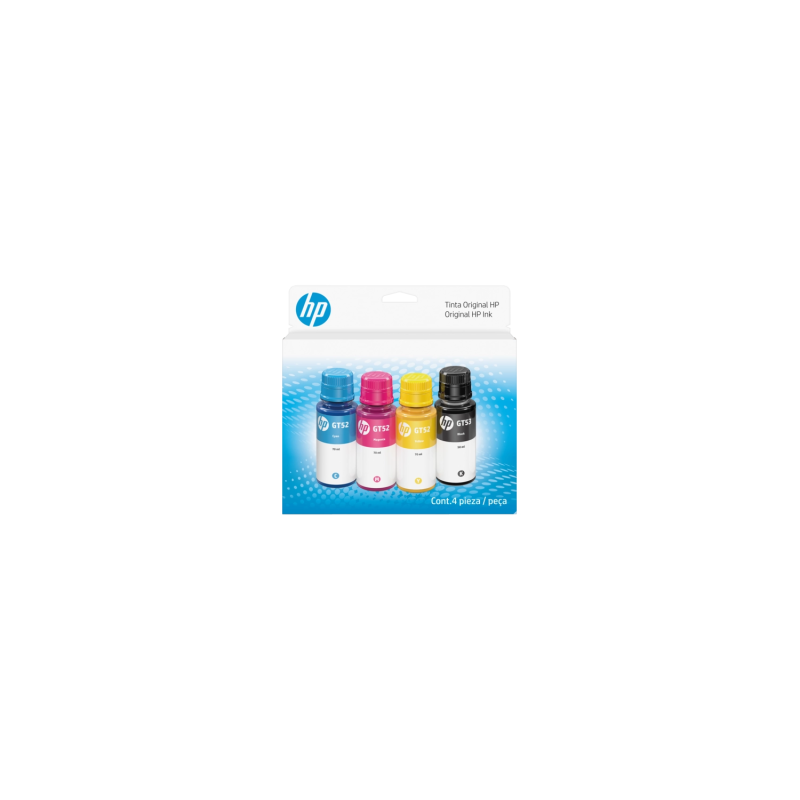 Botella de tinta HP GT53/GT52 Negra Cian Magenta Amarilla Pack de 4