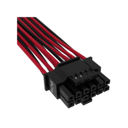 Cable con fundas individuales PCIe Gen 5 12V-2x6 de 600 W y 12 4 patillas con funda individual  Type 4  ROJO/NEGRO