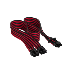 Cable con fundas individuales PCIe Gen 5 12V-2x6 de 600 W y 12 4 patillas con funda individual  Type 4  ROJO/NEGRO