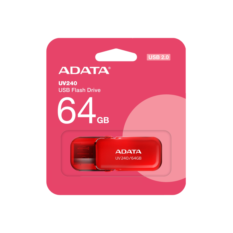 Pen Drive ADATA UV240 64GB USB 2.0 RED