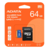 Tarjeta de Memoria ADATA Premier microSDXC 64GB UHS-I U1 A1 V10 100MB/s c/adaptador