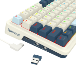 Teclado Redragon Eisa Pro K686 Blanco - Azul