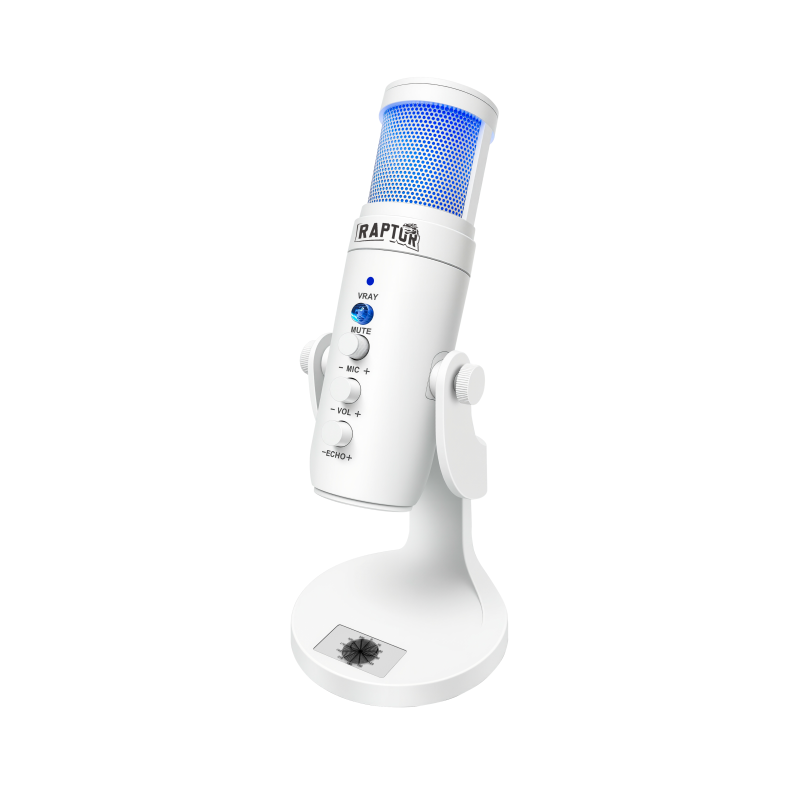 Microfono Raptor Vox PRO RGB USB p/Streaming White