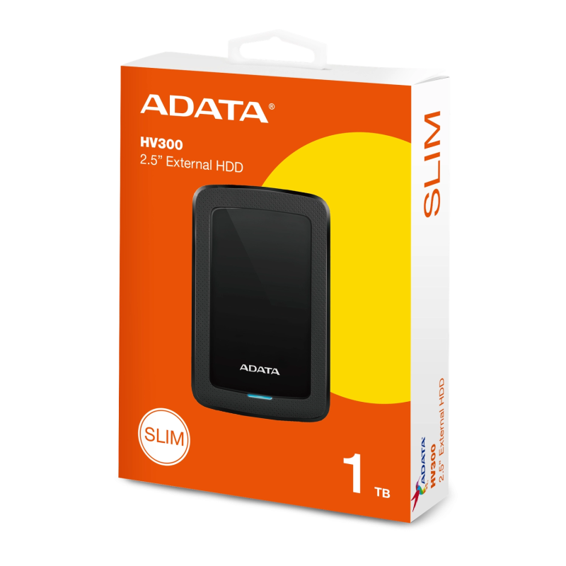 Disco Externo HDD ADATA AHV300 1TB Black USB 3.2