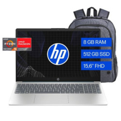 Notebook Hp 15.6 Ryzen 5 7520u 8gb 512gb W11 Home   Mochila