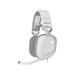 Auricular gaming cableado Corsair HS80 RGB USB  blanco
