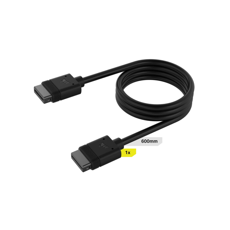 Cable CORSAIR iCUE LINK 1x 600mm con conector derecho negro