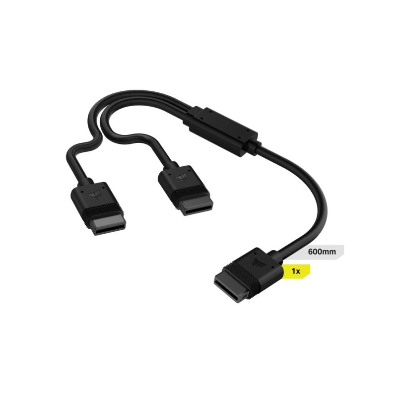 Cable CORSAIR iCUE LINK 1x 600mm tipo Y con conector derecho negro