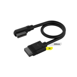 Cable CORSAIR iCUE LINK 2x 200mm con conector 90° negro