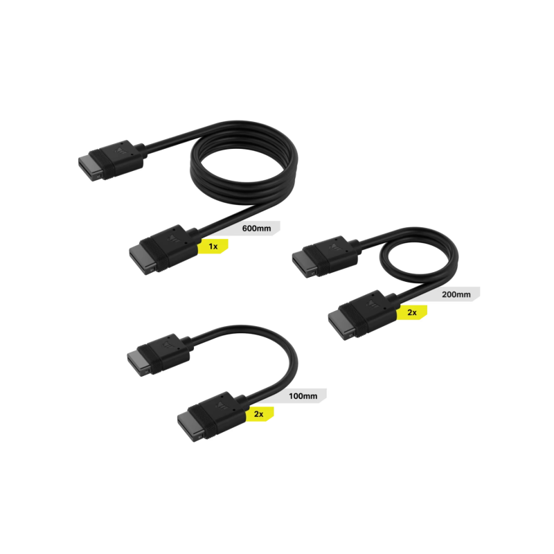 Cable CORSAIR iCUE LINK Kit x5 conector derecho negro