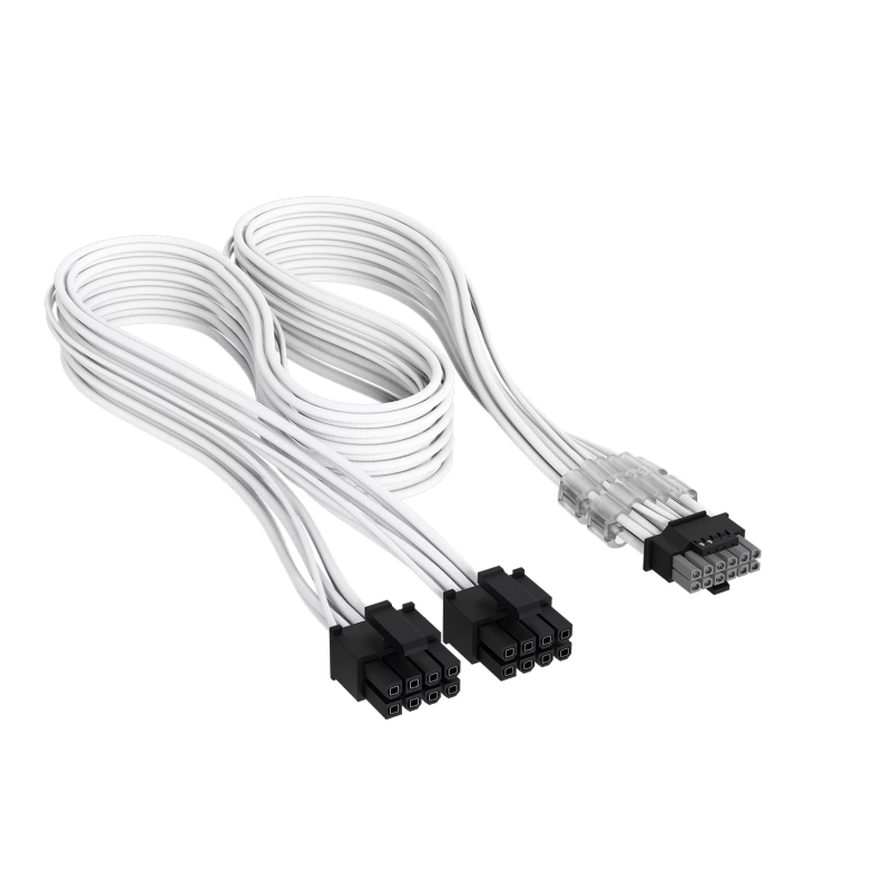 Cable Premium con funda 2x 8-Pin PCIe 12V y 2x6 600W Type 4 Blanco