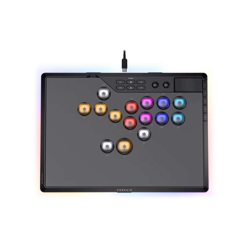 Controlador de juegos CORSAIR Novablade Pro Wireless Hall Effect Leverless Controller RGB LED MGX v2 Negro