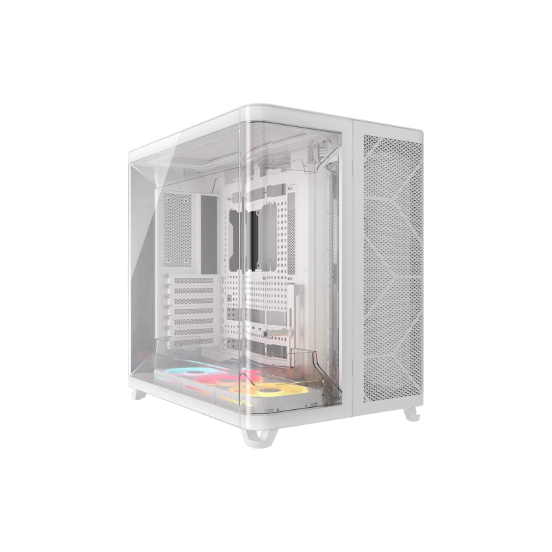 Gabinete CORSAIR AIR 5400 LX-R RGB iCUE LINK Mid Tower con triple cámara Blanco