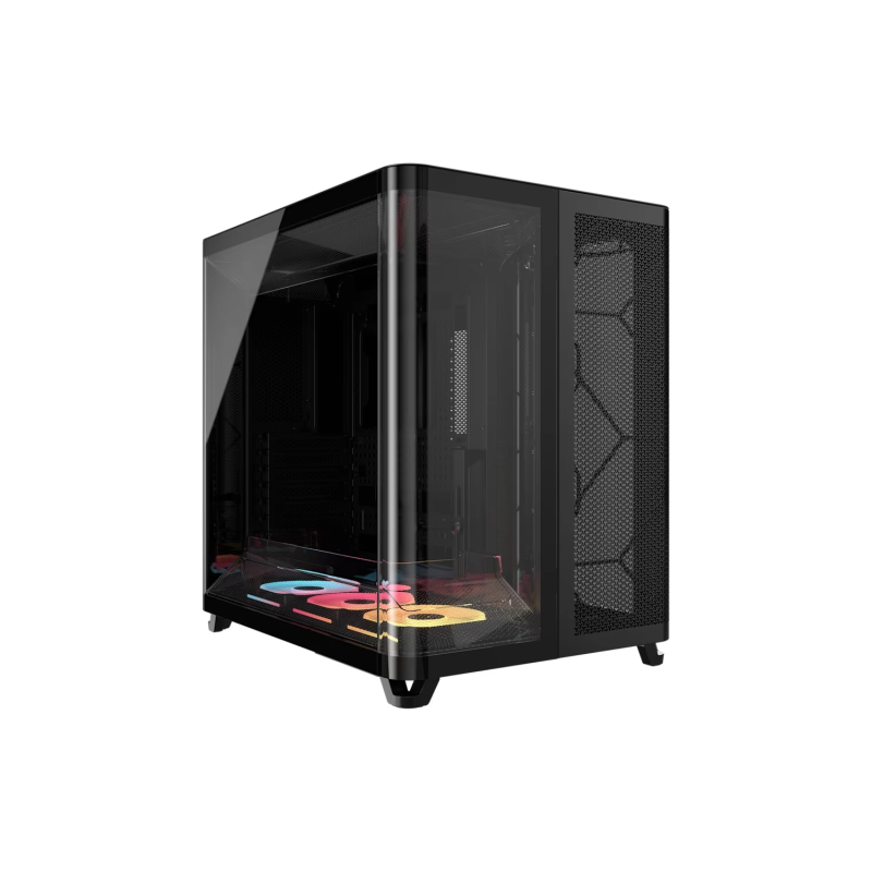 Gabinete CORSAIR AIR 5400 LX-R RGB iCUE LINK Mid Tower con triple cámara Negro