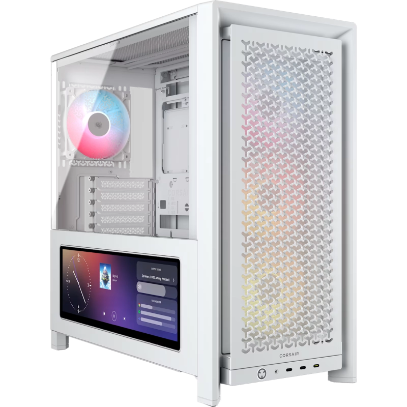 Gabinete CORSAIR FRAME 4000D LCD RS Performance Mid-Tower Blanco