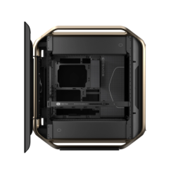 Gabinete Cooler Master Cosmos Alpha Gold Full Tower 3 Fans Tempered Glass Logo Bañado en Oro 24K s/Fuente